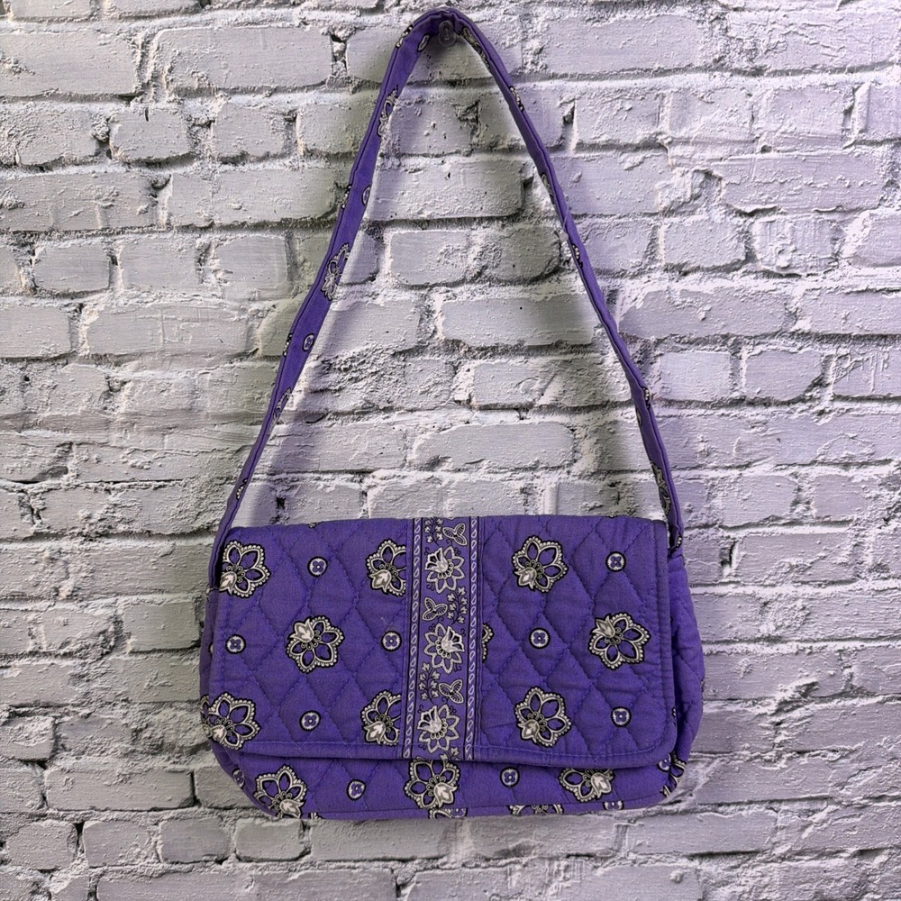 Vintage Vera Bradley Purple Flap Fold Shoulder Clutch